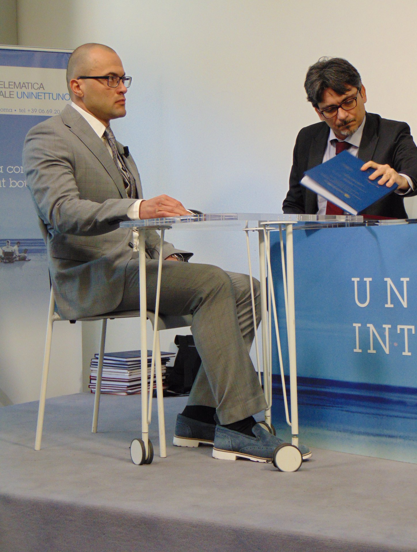 Claudio Lombardo during a television interview.