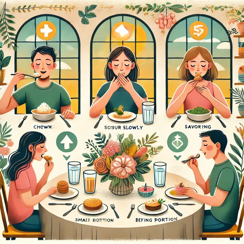Image related to the stages of a meal: before, during and after